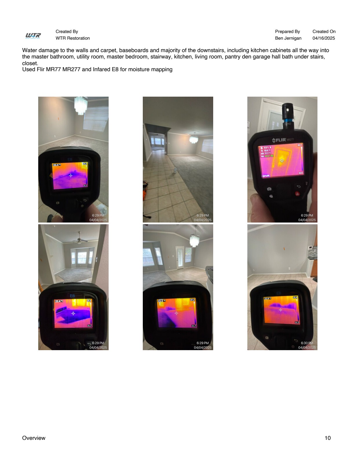 Thermal imaging moisture mapping with FLIR equipment