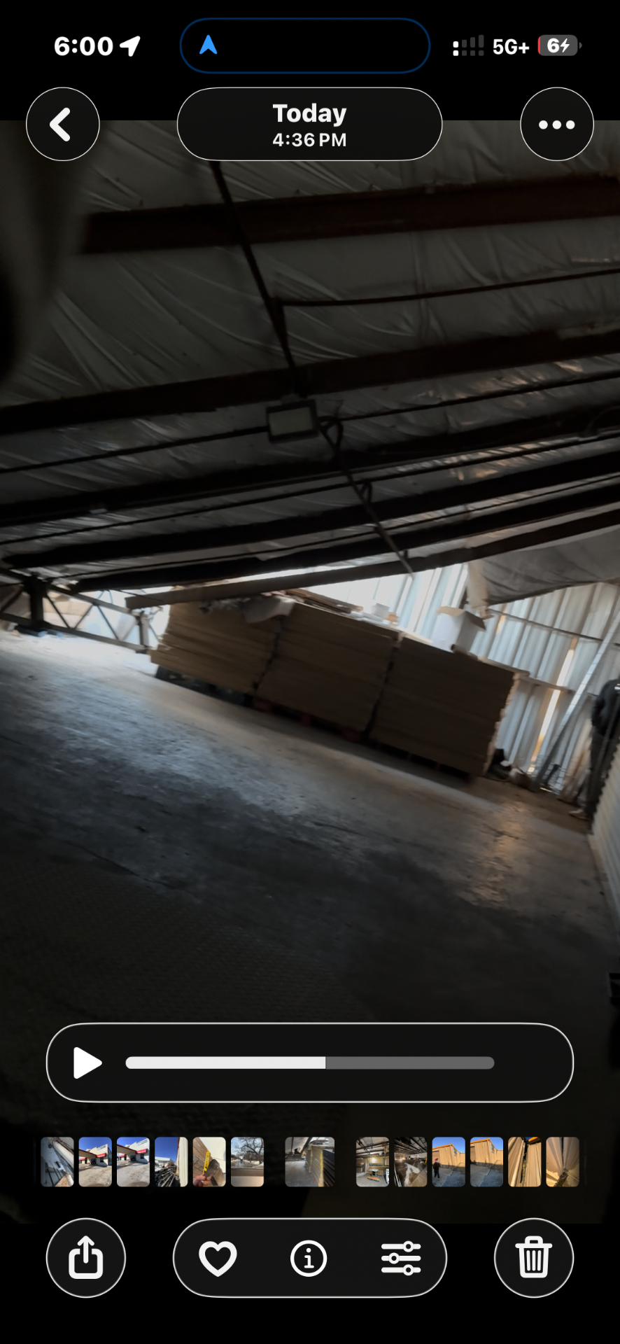 Deflected steel framing and displaced wall girts inside metal building structure